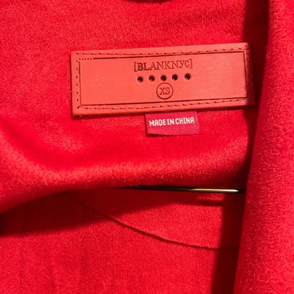 Blank NYC Faux Suede Jacket in Red, Size XS - Picture 6 of 6